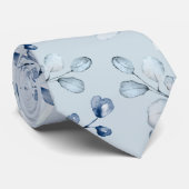 Cravate Bleu clair Eucalyptus Mariage de verdure (Roulé)