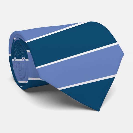 Cravate Bleu clair foncé Frappes horizontales (Roulé)