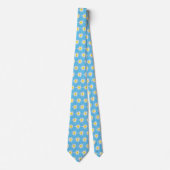 Cravate bleu clair Motif Edelweiss (Devant)