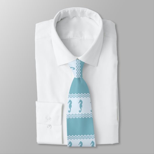 Cravate Bleu Côtier Hippocampes (Attaché)