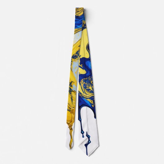 Cravate Bleu d'alcool à l'encre fumée Splash (Dos)