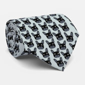 Cravate bleu de Bulldog (Roulé)