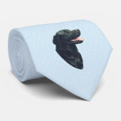 Cravate Bleu de ~ de labrador retriever avec les diamants (Roulé)
