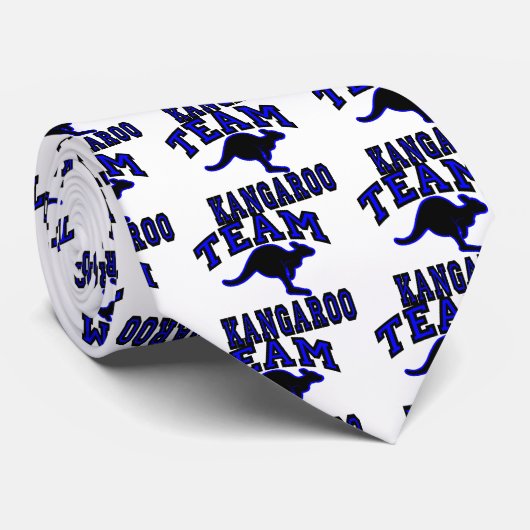 Cravate Bleu de kangourou d'équipe (Roulé)