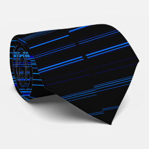 Cravate Bleu de minuit Unique Grille Moderne - FuN Cool