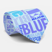 Cravate bleu de typographie d'amants (Roulé)