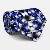 Cravate Bleu Dégradé Rempli Mécanique Dessin Mosaïque (Roulé)