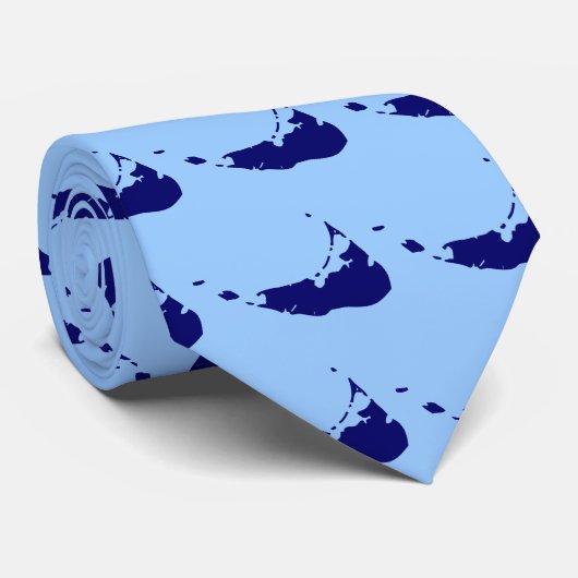 Cravate Bleu d'île de Nantucket (Roulé)