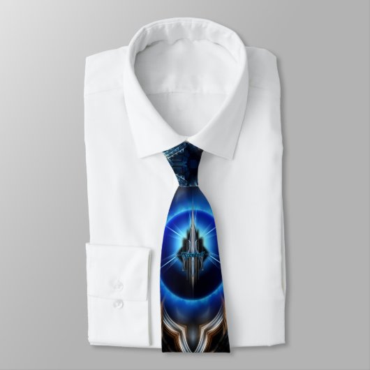 Cravate Bleu doré kaléidoscope (Attaché)