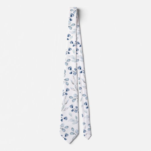 Cravate Bleu Duché Eucalyptus Vert Mariage Blanc (Devant)