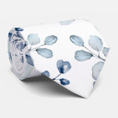 Cravate Bleu Duché Eucalyptus Vert Mariage Blanc (Roulé)