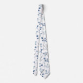 Cravate Bleu Duché Eucalyptus Vert Mariage Blanc (Dos)
