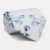 Cravate Bleu Duché Eucalyptus Vert Mariage gris clair (Roulé)