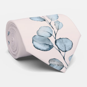 Cravate Bleu Duché Eucalyptus Vert Mariage rose pâle