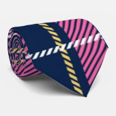 Cravate Bleu écossais Tartan Plaid rose blanc rayures (Roulé)