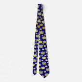 Cravate bleu, érable, feuille d'érable, brillant, or, méta (Dos)