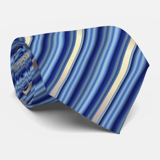 Cravate Bleu et Argent Diagonal (Roulé)