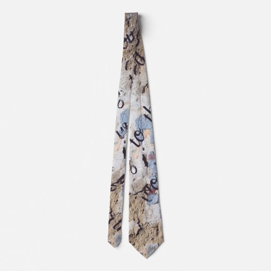 Cravate bleu et beige Abstrait (Dos)