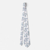 Cravate Bleu et blanc Elégant Mariage Eucalyptus (Dos)