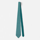 Cravate Bleu et blanc Motif Pois minimal (Devant)