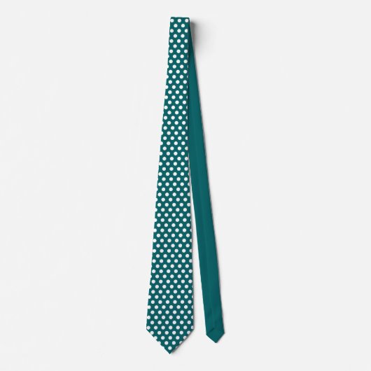 Cravate Bleu et blanc Motif Pois minimal (Devant)