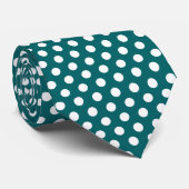 Cravate Bleu et blanc Motif Pois minimal (Roulé)