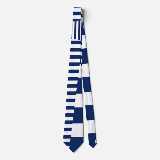 Cravate Bleu et blanc sur bandes (Devant)