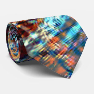 Cravate Bleu et brun croisés rustiquement dans soyeux