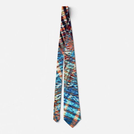 Cravate Bleu et brun croisés rustiquement dans soyeux (Dos)