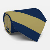 Cravate Bleu et Gold University Stripe (Roulé)