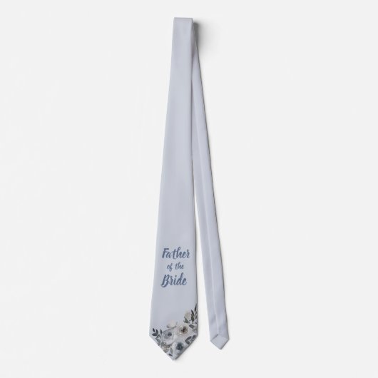 Cravate Bleu et gris floral père de la mariée (Devant)