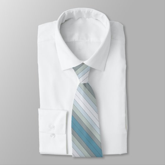 Cravate Bleu Et Gris Sur Papier Aquarelle (Attaché)