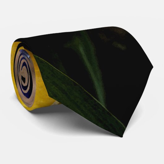 Cravate bleu et jaune en iris (Roulé)