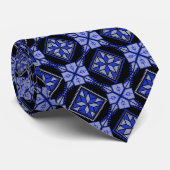 Cravate Bleu et noir Tatreez Henna Thobe Motif (Roulé)