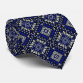 Cravate Bleu et noir Tatreez Henna Thobe Motif (Roulé)