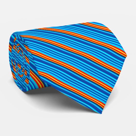 Cravate Bleu et orange (Roulé)