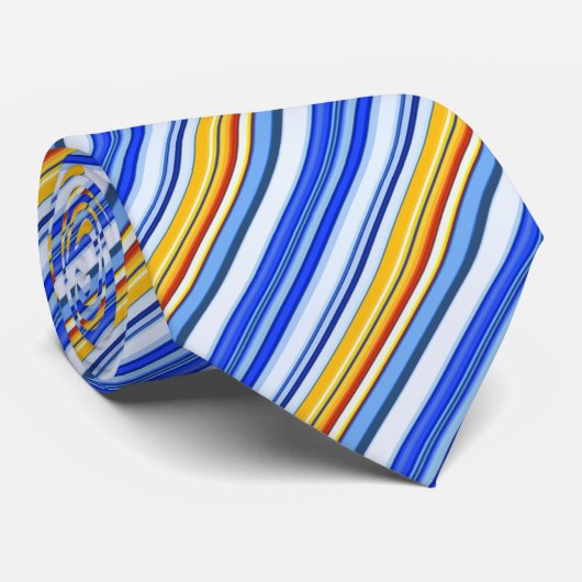 Cravate Bleu et orange (Roulé)