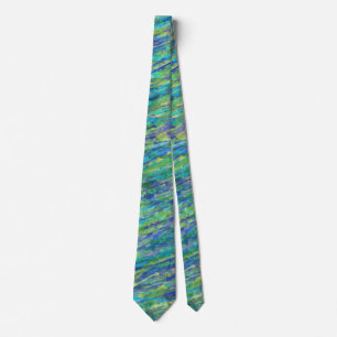 Cravate Bleu et vert rayé