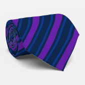 Cravate Bleu et violet bonbons rayés (Roulé)