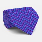 Cravate Bleu et violet rayures double tissage (Roulé)