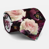 Cravate Bleu étincelant Bordeaux Desdia Mariage Rose (Roulé)