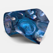 Cravate Bleu flottant réfléchissant et billes en verre cla (Roulé)