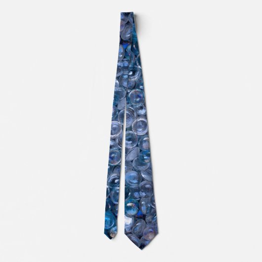 Cravate Bleu flottant réfléchissant et billes en verre cla (Dos)