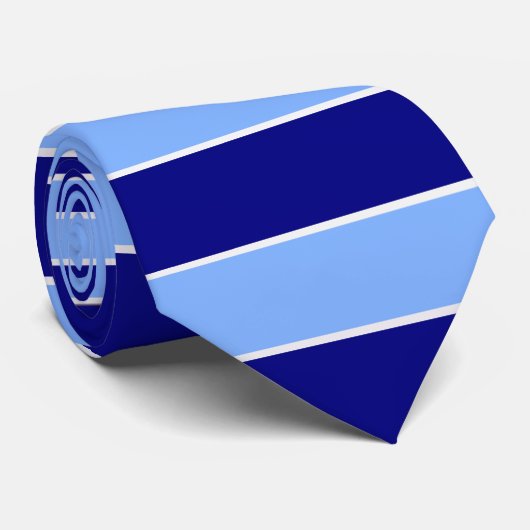Cravate Bleu foncé Bleu clair Bleu Horizontal bandes (Roulé)