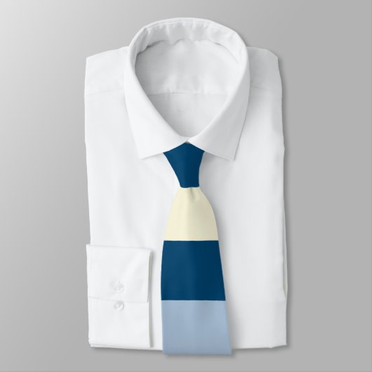 Cravate Bleu foncé, Bleu clair et Crème (Attaché)