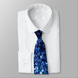 Cravate Bleu foncé brillant faux parties scintillant scint