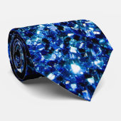 Cravate Bleu foncé brillant faux parties scintillant scint (Roulé)