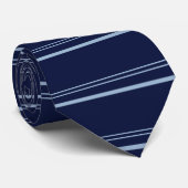 Cravate Bleu foncé classique et bleu clair hommes rayés (Roulé)