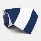 Cravate Bleu foncé et blanc bande régimentaire (Roulé)