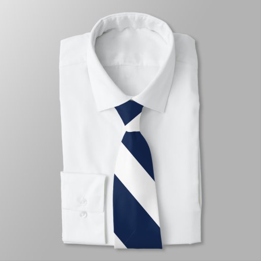 Cravate Bleu foncé et blanc de l'université (Attaché)